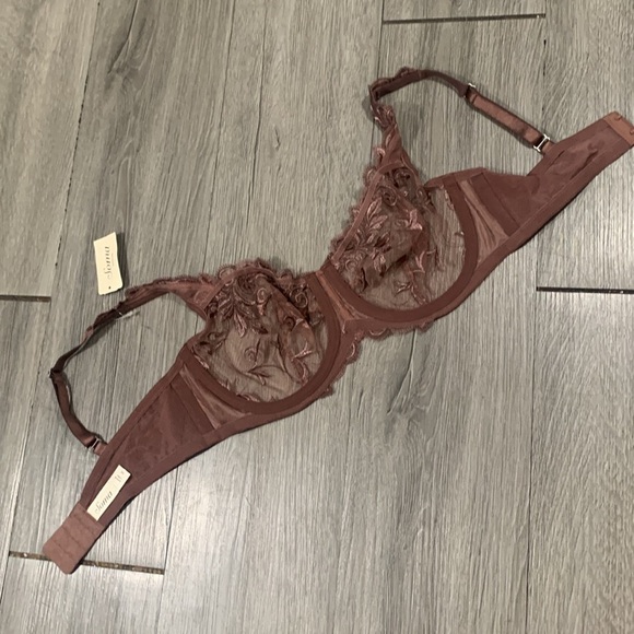 SOMA Sensuous Lace Unlined Nutmeg Underwire Bra NWT size 34C - Picture 5 of 10